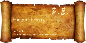 Pungor Ervin névjegykártya